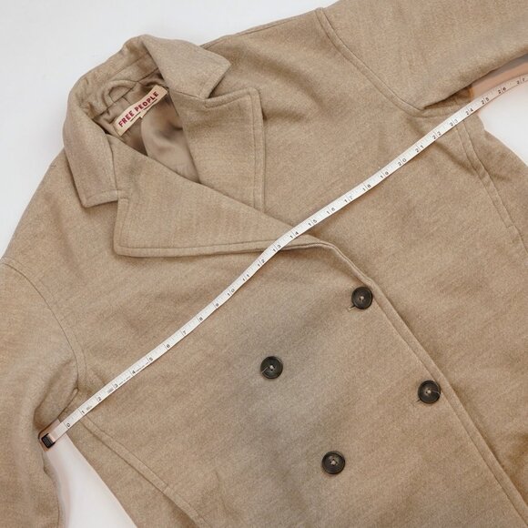 Free People Hannah Slouchy Beige Oversize Blazer Coat - Size XS - Picture 7 of 7